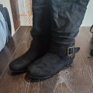 Journee Collection Black Over the Knee Boots